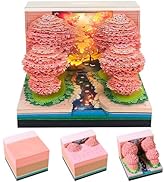 Time Piece Calendar 2026 Desk Calendar with LED Light 3D Tear-away Paper Carving Art Memo Pad Not...