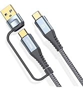 USB-C to USB-C Cable 6.6FT PD 100w Macbook iPad Pro/Air Charger 2 in 1 USB A/C to USB-C Nylon Bra...