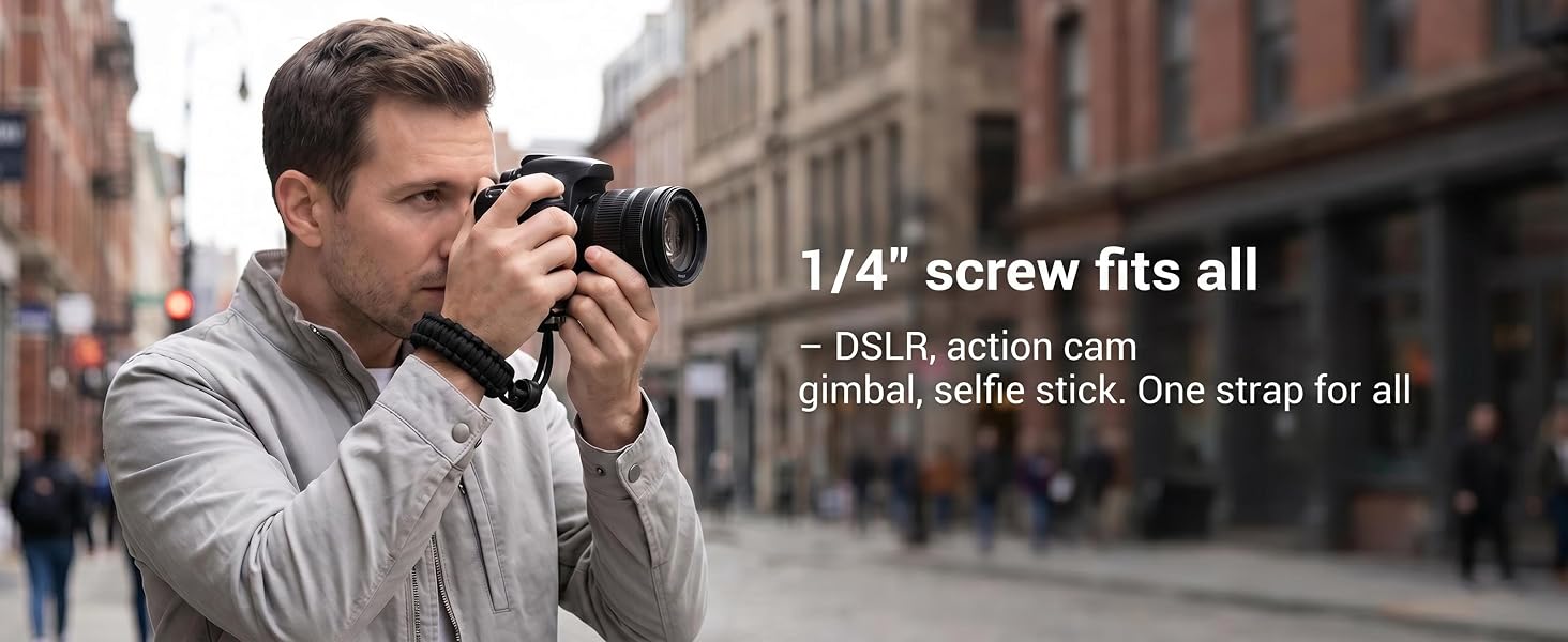 Cushioned screw pad – Protects camera body from scratches. No metal on metal.