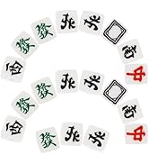 100pcs Mahjong Tile Beads, Polymer Clay Beads with Holes, Loose Chinese Character Spacer Charms f...