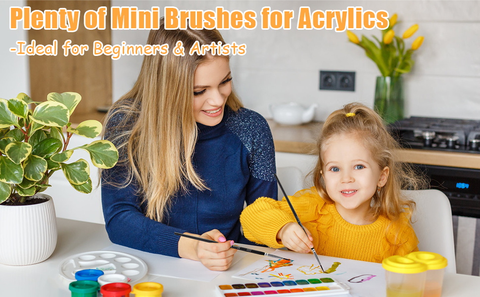 Plenty of Mini Brushes for Acrylics – Ideal for Beginners &amp;amp; Artists