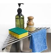 Tomorotec Triangle Roll-Up Dish Drying Rack for Sink Corner Small Foldable Stainless Steel Over T...