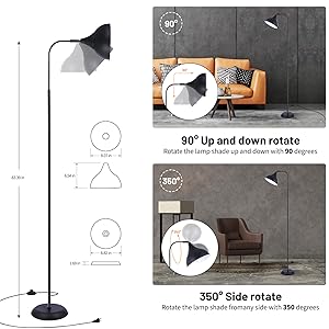 Adjustable floor lamp, versatile lighting, tall reading lamp Energy-efficient lighting