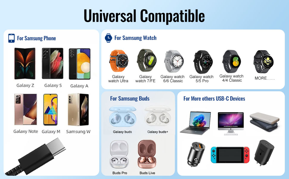 Type-C Samsung Watch Charger Portable Charging Station for Galaxy Watch Compact Travel Charger