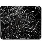 Black Topographic Mouse Pad, Abstract Black and White Mouse Pads for Wireless Mouse Computers Lap...