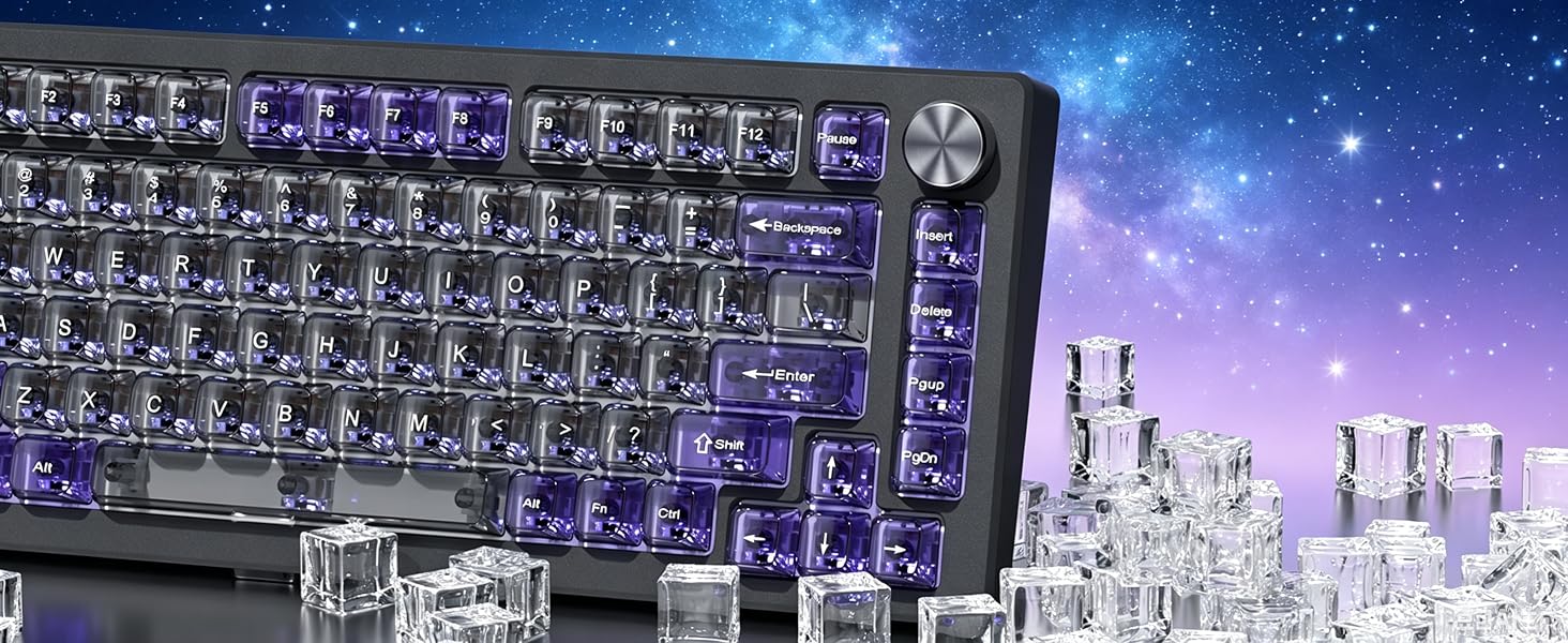 Clear keycaps,Transparent Keyboard keycaps,Jelly Key caps Set,Shine Through keycap,MDA Profile