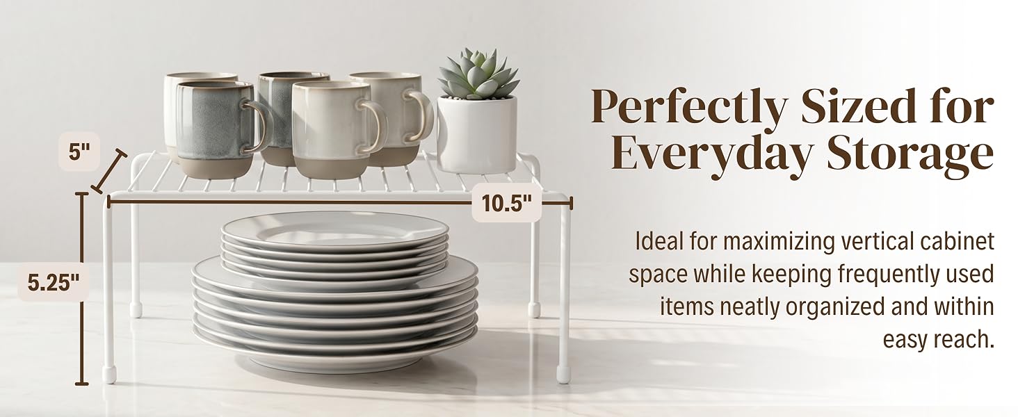 Sturdy Metal Shelf Risers - Double Your Counter Space