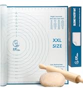 XXL Silicone Pastry Mat – Non-Slip, Easy-Clean Rolling Mat for Dough, Cookies, Pizza &amp; Fondant – ...