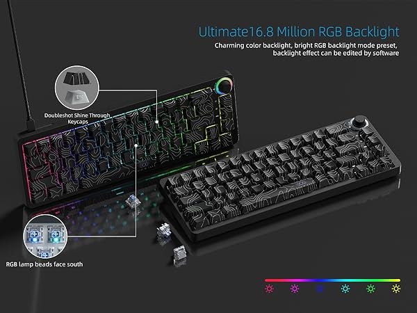 60% Percent Keyboard Rapid Trigger, Hall Effect Topographic Gaming Keyboard, Wired Custom Keyboard