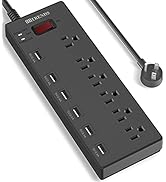 Power Strip, HITRENDS Surge Protector with 6 AC Outlets &amp; 6 USB Charging Ports, 6 Feet Heavy Duty...