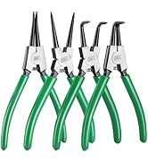 SK 4-Piece Snap Ring Pliers Set, 7-Inch Internal/External Circlip Pliers with Straight/Bent Jaw, ...