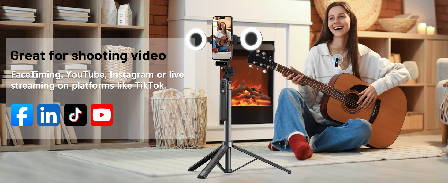 selfie stick with remote control for TikTok youtube