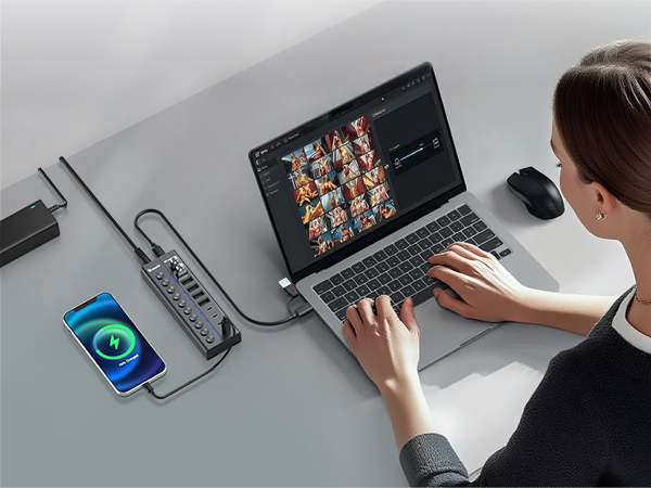 computer usb port hub powered usb 3.0 hub