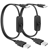 RGBZONE 2Pcs 6.6FT 5V USB Type C Switch Extension Cable, USB A to Type C Male Power USB Charging ...