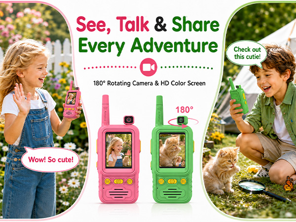 USCAMEL Video Walkie Talkies for Kids with camera