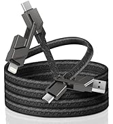 4 in 1 Mutli Charging Cable, USB A/USB C to USB C/Lightning Cable 6FT 100W Multi Fast Charger & D...
