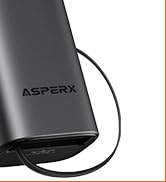 AsperX Laptop Power Bank, 20,000mAh 165W, Retractable Cables, Aluminum Alloy Unibody Portable Cha...