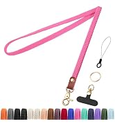 YANTHKEY Stretchy Long Thin Braided Lanyard for ID Badges &amp; Keys, with Phone Tether Tab &amp; Key Rin...