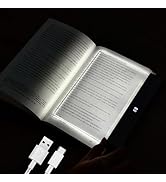 AVEKI Book Light, Dimmable LED Reading Light 3 Color Flat Book Lamp for Reading, Rechargeable Ful...