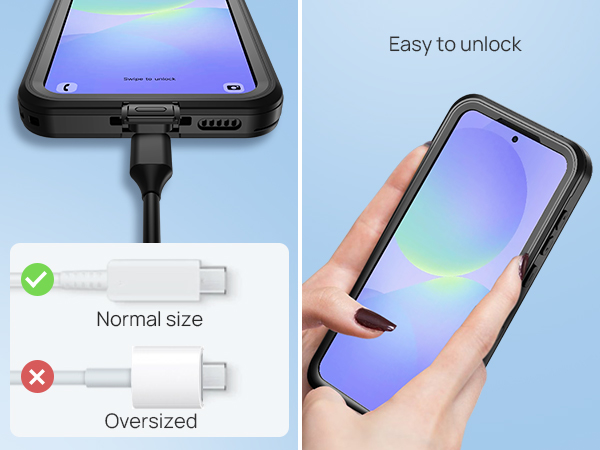 Details of the charging port &amp; support for fingerprint unlocking