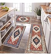 Pauwer Farmhouse Kitchen Rugs Sets of 3, Kitchen Runner Rugs Non Slip Washable, Boho Kitchen Mats...