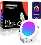 MELEGAN Smart Recessed Lighting 4 Inch LED Slim Recessed Lights 9W RGB WiFi LED Retrofit Downligh...