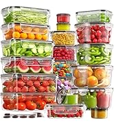 40 PCS Food Storage Containers with Lids Airtight (20 Containers &amp; 20 Lids), 100% Leakproof Meal ...