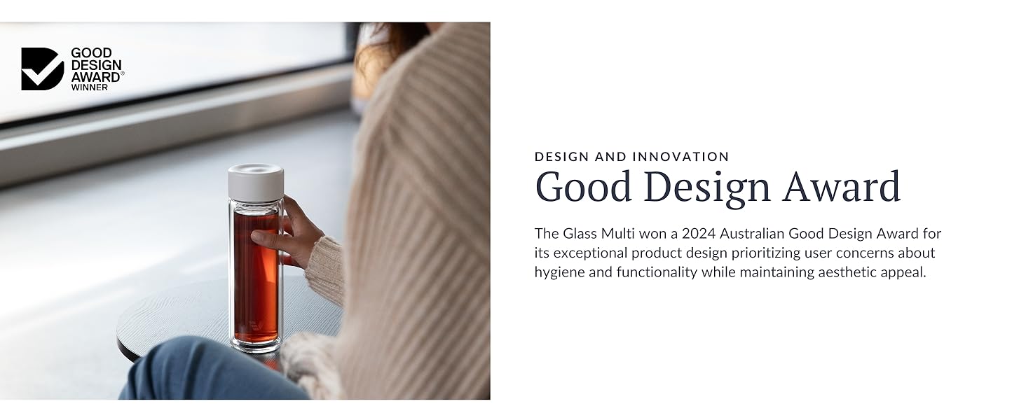 ever vessel glass multi tea flask and water bottle_ australian good design award
