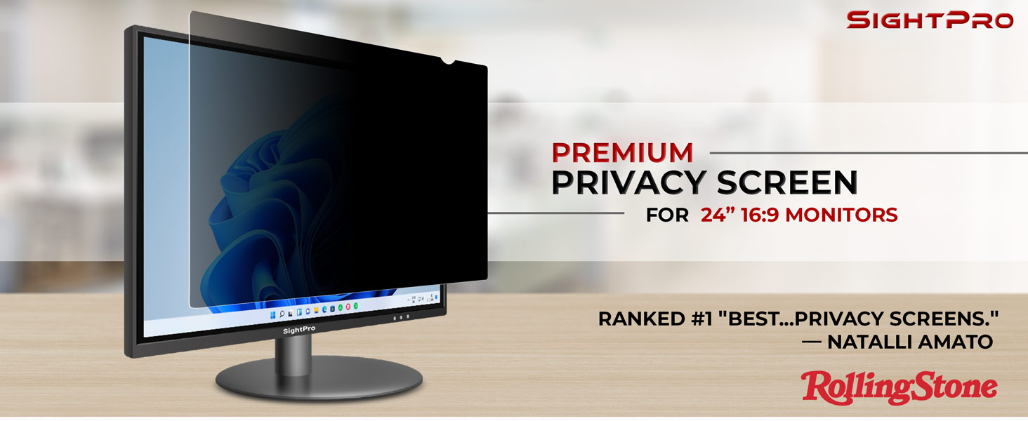premium privacy screen for 24 inch 16:9 monitor blackout screen protector