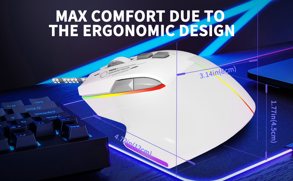 The size of the AooKoNi gaming mouse