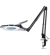 10X LED Magnifying Lamp with Clamp, KIRKAS 2,200 Lumens Dimmable Super Bright Daylight Magnifying...