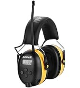 ZOHAN EM042 AM/FM Radio Headphone with Digital Display,Ear Protection Noise Reduction Earmuffs,Co...