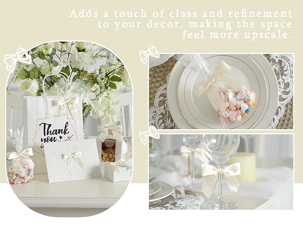 ivory satin bows
