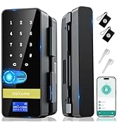 Smart Glass Door Lock - 8 in 1 Upgrade Keyless Entry Digital Door Lock - Glass Front Door Locks w...