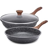SENSARTE Nonstick Frying Pan Skillets, Swiss Granite Coating Omelette Pans, Healthy Cookware Chef...