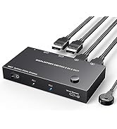 DP Switch Splitter 2 in 2 Out, MST SST DisplayPort Splitter for 2 Computers Switch to 2 Monitors,...