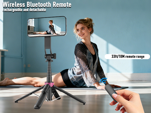 Magnetic Selfie Stick Tripod with Remote