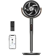Dreo Fan For Bedroom, Standing Fan for Home, 120°+105° Smart Oscillating Pedestal Fans with Wi-Fi...