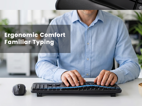 Ergonomic wave keyboard