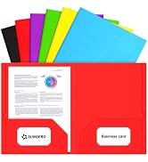 SUNQEBO 6 Pack Paper Folders with Pockets, 2 Pocket Folders Thick Paper File Folders, Fit Letter ...