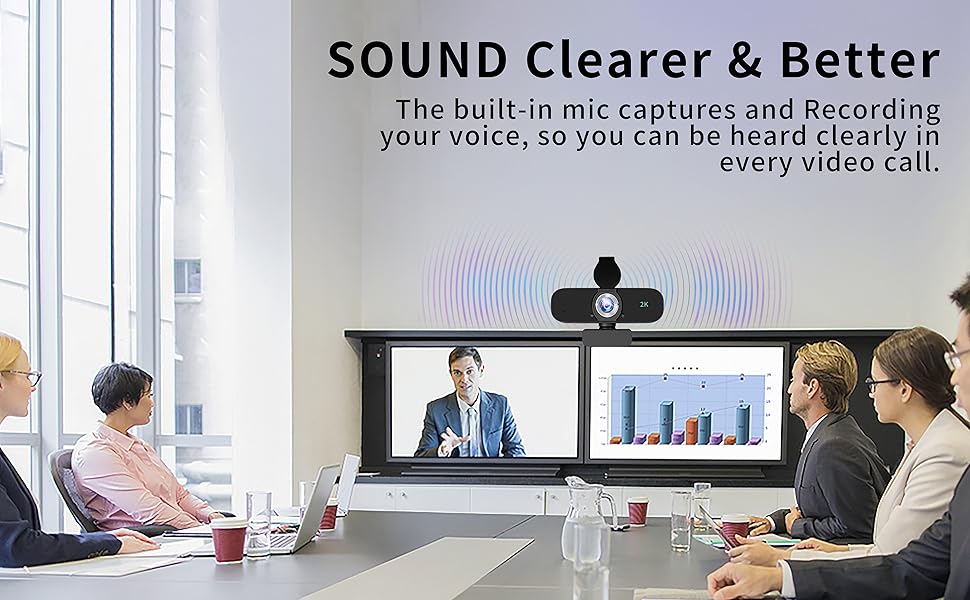 webcam with noise-cancelling microphone