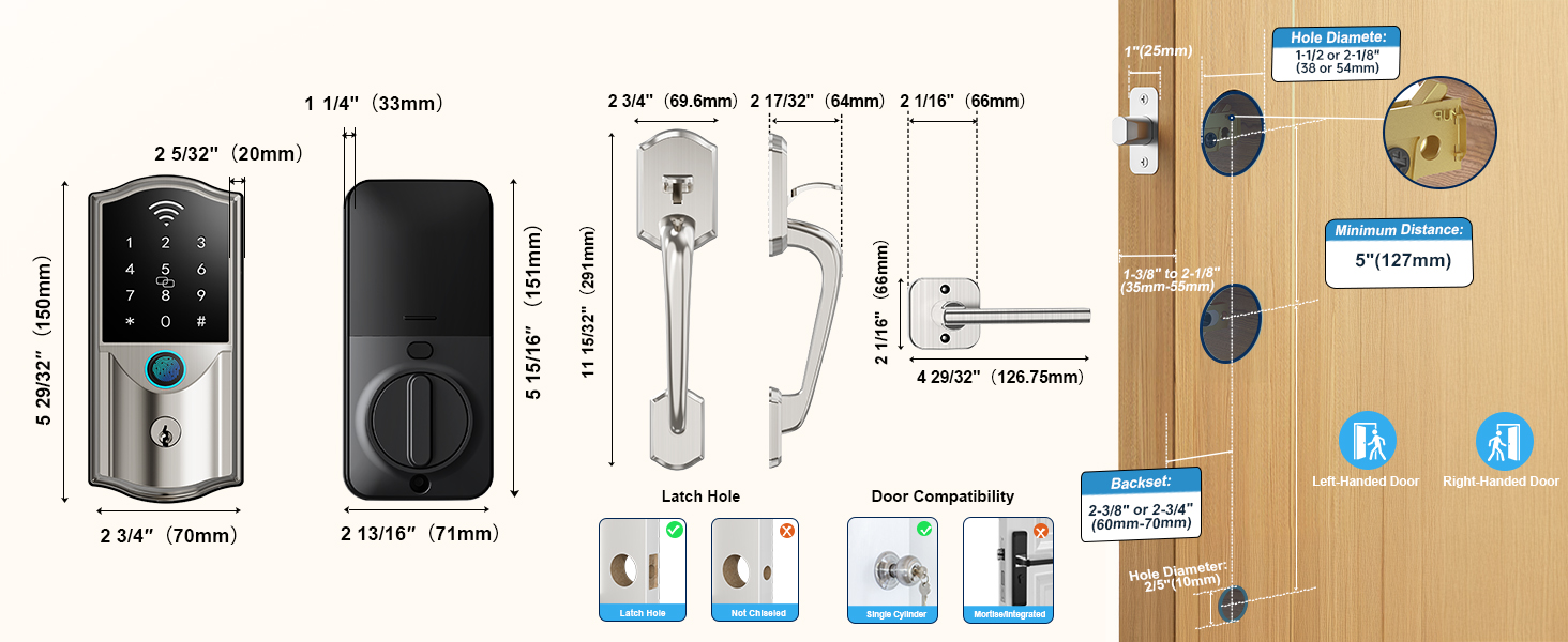 Door Lock Dimensions