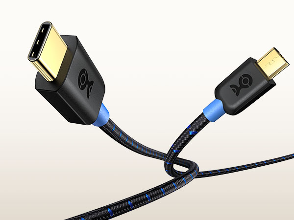 Cable Matters braided usb c to micro usb cable for 480mbps data and 15w fast charging