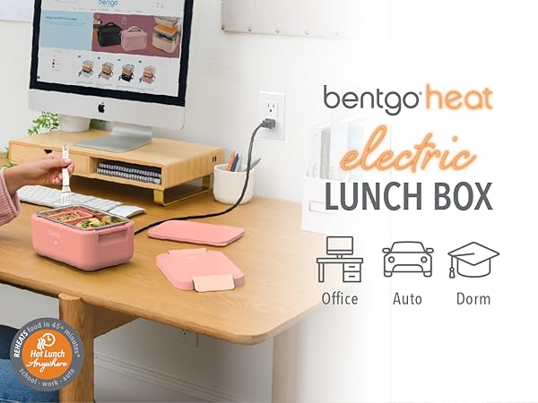 bentgo, bentgo heat, bentgo electric lunch box for office, auto, job site, heated lunch box