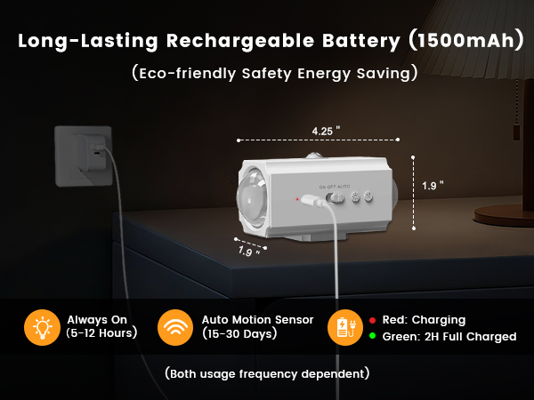 easuntec rgb night light rechargeable motion sensor color changing night light white A+mb 007