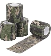 DROK 4/10 Roll Camo Tape, Camouflage Self-Adhesive Wrap Bandage for Hunting Outdoor Sport Militar...