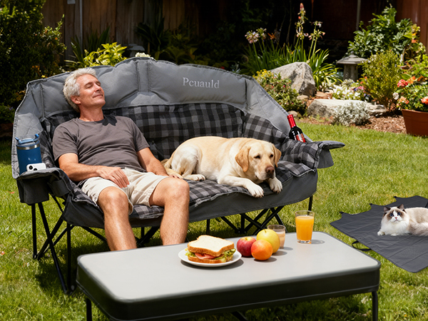 enjoy the patio moment with your dog and cat