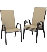 JEAREY Patio Dining Chairs Set of 4, Outdoor Stackable Dining Furniture Set, All Weather Dining S...