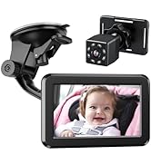Itomoro Baby Car Mirror, Back Seat Baby Car Camera with HD Night Vision Function Display, Reusabl...