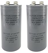 CD60 Capacitors 1200uF/MFD 250VAC (2-Pack) for Air Conditioning Units, Compressors, Pumps, HVAC S...